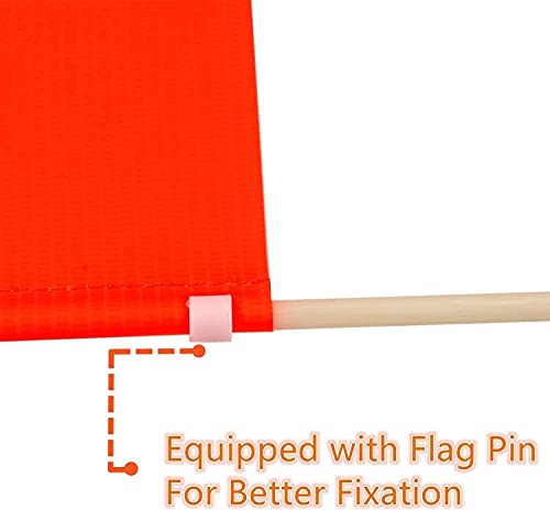 Uelfbaby 2Pcs Orange Bike Safety Flags with 6-Foot Fiberglass Poles, Tear-Resistant Waterproof Polyester