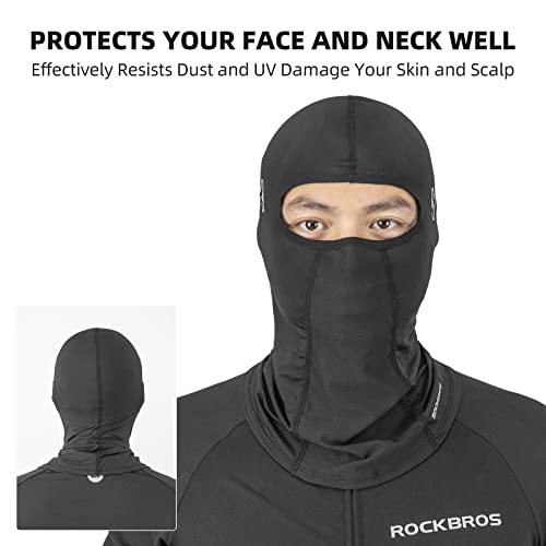 Summer Balaclava Face Mask - Cooling Neck Gaiter - One Size Black