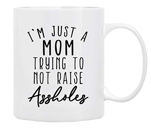 Funny Ceramic Coffee Mug - I'm Just a Mom - 11 oz Gift for Mom