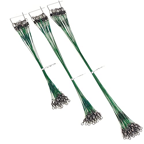 Fishing Leaders Set - 60PCS Nylon-Coated Wire with Swivel Snap, 3 Sizes