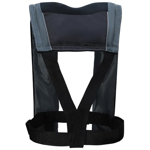 Little Doggy Grey Inflatable Life Jacket for Adults Auto-Inflate 330lbs Load