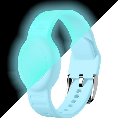 Waterproof Soft Silicone Bracelet for AirTag 1st & 2nd Gen - Luminous Blue