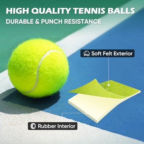 40 Pack Tennis Balls Bulk with Mesh Bag - Durable, High Bounce, Suitable for Dogs & Training
