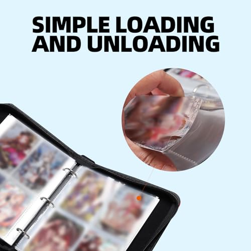 4 Pocket Trading Card Binder with 400 Sleeves - Waterproof PU Collection Organizer