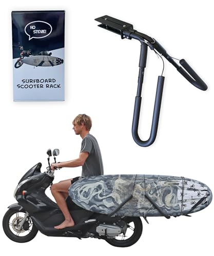 Surfboard Rack for Scooters, Mopeds & eBikes - Black - Easy Install for 8ft Boards