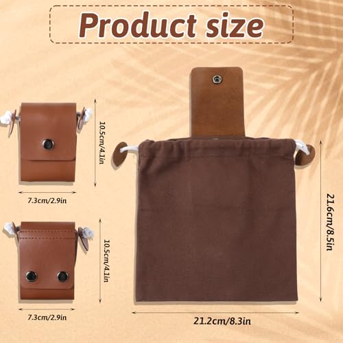 Outdoor Foraging Bag - Waxed Canvas Hiking Pouch with Drawstring