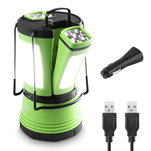 Le LED Camping Lantern 600LM with Detachable Flashlight – USB-Cable & Car Charger Included