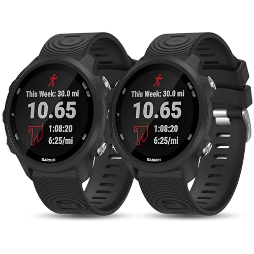 Garmin Forerunner 245 & 55 Silicone Bands - 2 Pack Black/Black