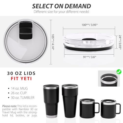 30 oz Tumbler Replacement Lids - 2 Pack for Yeti Tumblers