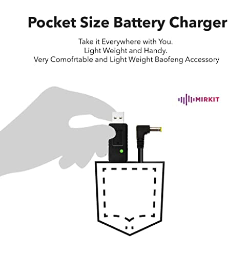 2.5mm USB Battery Charger Cable for High-Capacity Two-Way Radio Batteries