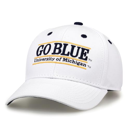 Michigan Wolverines Bar Design Adjustable Snapback Hat - White