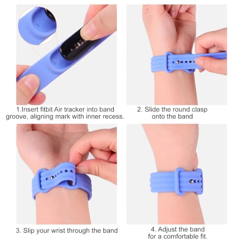 Silicone Sport Strap for Fitbit Air - Black, Sweatproof & Lightweight