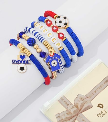 Heishi Beaded Sports Bracelets for Soccer & Football Fans