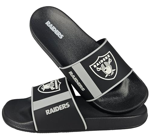 Las Vegas Raiders Slides for Men - Medium Water Resistant EVA Foam Sandals