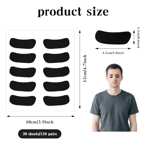 Sport Eye Black Stickers - 150 Pairs with White Pencil for Baseball & Football
