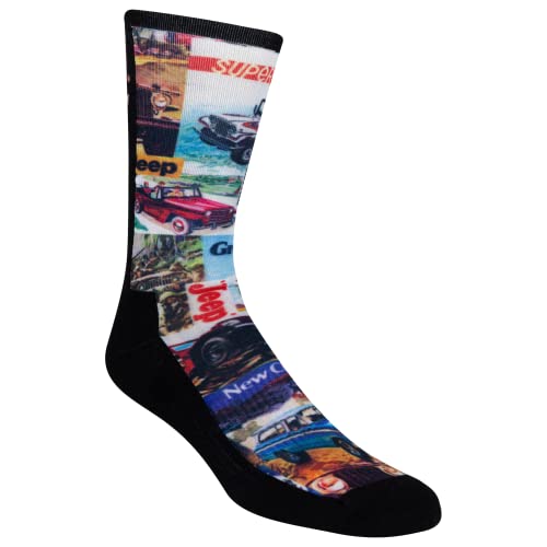 Women's Vintage Ads Crew Socks - Black