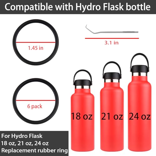 6-Pack Replacement Rubber Gaskets for Hydro Flask Bottles