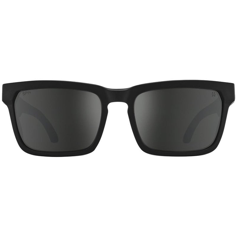 SPY Optic Helm Tech, Full Cover Square Sunglasses, Color and Contrast Enhancing Lenses, Matte Black - Happy Gray Green with Black Spectra Mirror Lenses