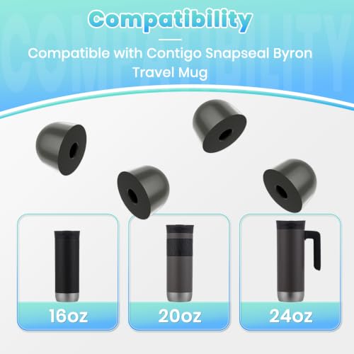 4 Pack Replacement Rubber Stoppers for Contigo Travel Mugs