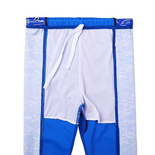 Boys Long Sleeve Rash Guard 2-Piece Swim Set UPF 50+ 5-6 Years White Fish