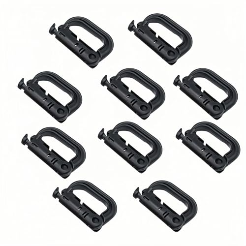 Tactical D-Ring Carabiner Set - 10-Pack Lightweight MOLLE Gear Clips