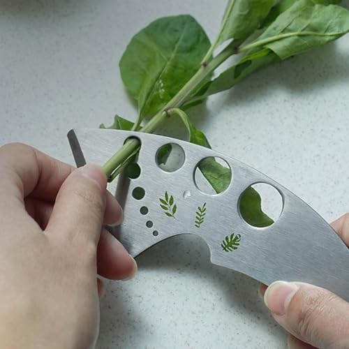 Professional 430 Stainless Steel Herb Leaf Stripper with Multi-Size Holes & Precision Blade - Kitchen Essentials for Parsley, Cilantro and Leafy Greens