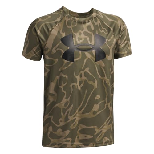 Kids Tech Big Logo Short Sleeve T-Shirt - Marine Od Green, Medium