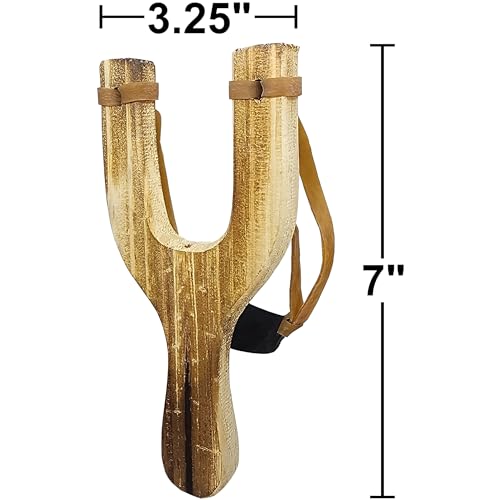 Hand-Carved Wooden Slingshots - 4 Pack Kids Outdoor Hunting & Shooting Gear