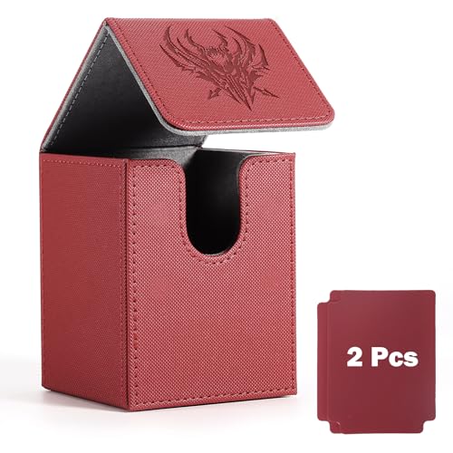 Premium PU Leather Trading Card Storage Box - Holds 100+ Cards