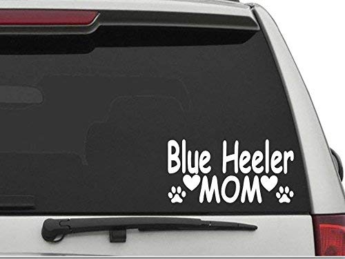 Blue Heeler Mom Vinyl Die-Cut Car Window Decal Sticker - 8" x 5"