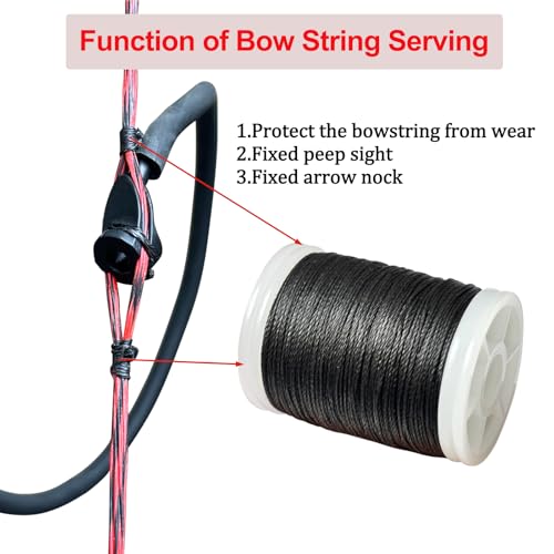 Bow String Serving Thread - 120 Yards, Black - Archery Accessory