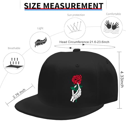 Christian Snapback Hat for Men - Adjustable Black Cap - Fingers Holding Flowers
