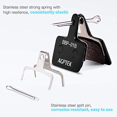 Bike Brake Pads - Semi-Metallic for Shimano & Tektro - Black - 4 Pairs