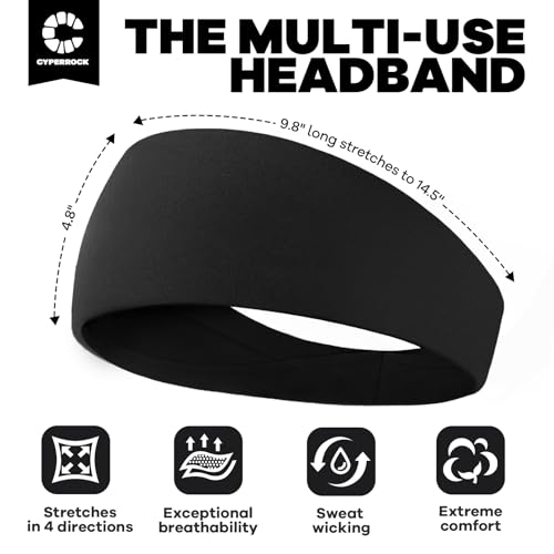 Moisture-Wicking Headbands - 5 Pack Non-Slip Workout Gear