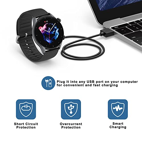 Amazfit GTR 4 & GTS 4 Charging Cable - 3.3 FT USB Replacement