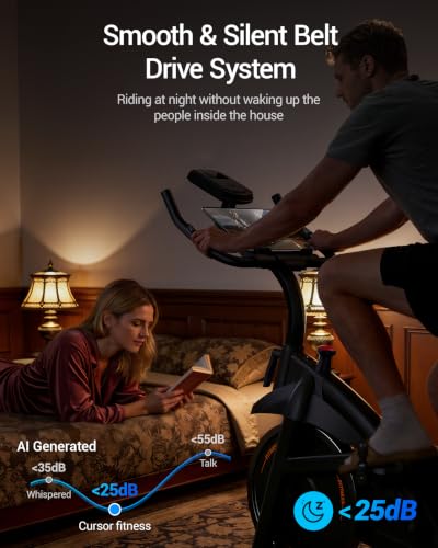 Stationary Exercise Bike for Home - Low Noise, Black