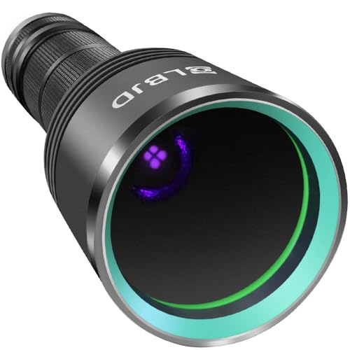 Black Light Flashlight, 365NM Rechargeable Filtered UV Flashlights with High Power Battery for pet Urine Detection, Resin Curing, Scorpions, Rocks Hunting, Car Leaks