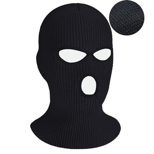 Three Hole Ski Mask - Thermal Full Face Cover for Winter