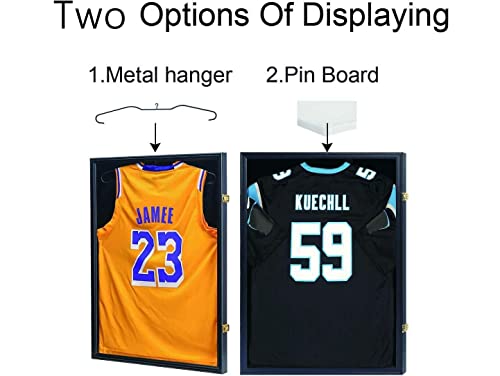 Lockable Shadow Box Jersey Frame for Sports Memorabilia - 31.25" x 23.25"