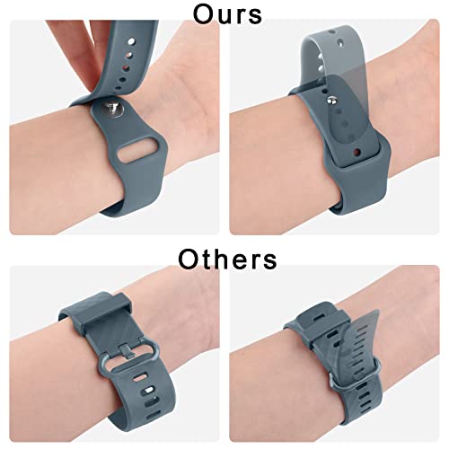 Soft Silicone Bands for Amazfit Bip 3 Pro & GTR - Black/Navy/Blue Grey