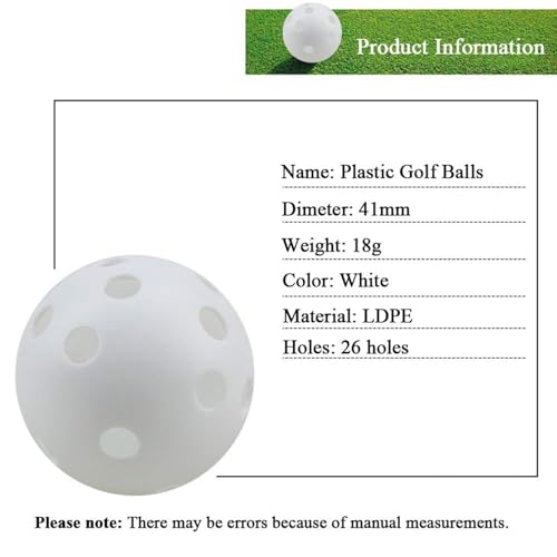 Lightweight Practice Golf Balls - 25 Pack White Plastic