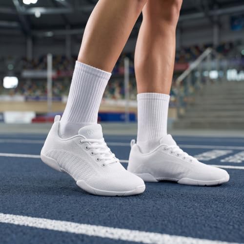 BAXINIER Girls White Cheerleading Shoes - Toddler Size 10, Model 851-Girls