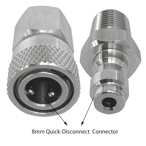 1/8 NPT Female Connector & 8mm Male Plug Quick-Disconnect Set
