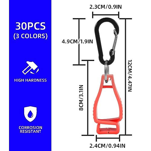 30 PCS Glove Clips for Work Glove Holders, Gloves Holder Clips Work Safety Clip Glove Keeper, Gloves Grabber Clips, Glove Belt Clip for Worker Construction