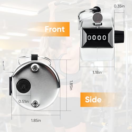 4-Digit Handheld Tally Counter - Durable Stainless Steel Clicker