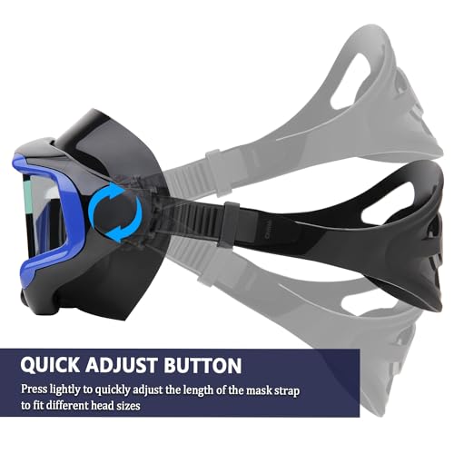 Anti-Fog Diving Mask with 180° Field of View - Black Adult