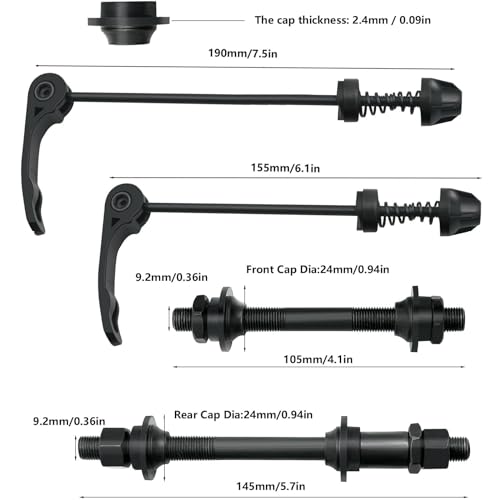Quick Release Bicycle Hub Axle Set for Road & Mountain Bikes