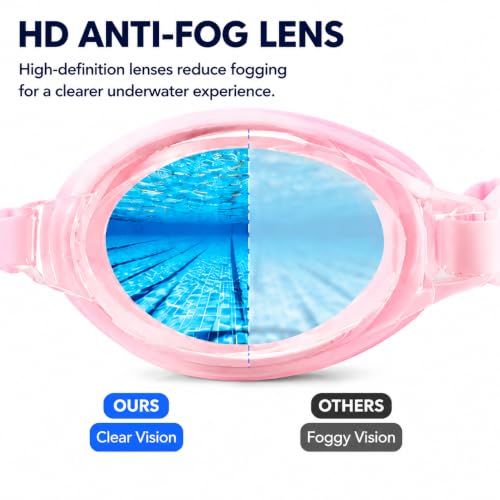 Swimming Goggles - Adult Anti-Fog Leak-Proof - Pink