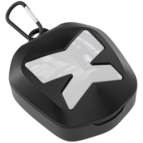 Mouth Guard Case with Clip - Ventilated Hard Shell, Black & White
