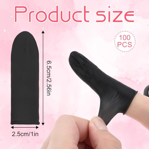 200 Pcs Disposable Black Finger Cots - Medium Latex Protectors